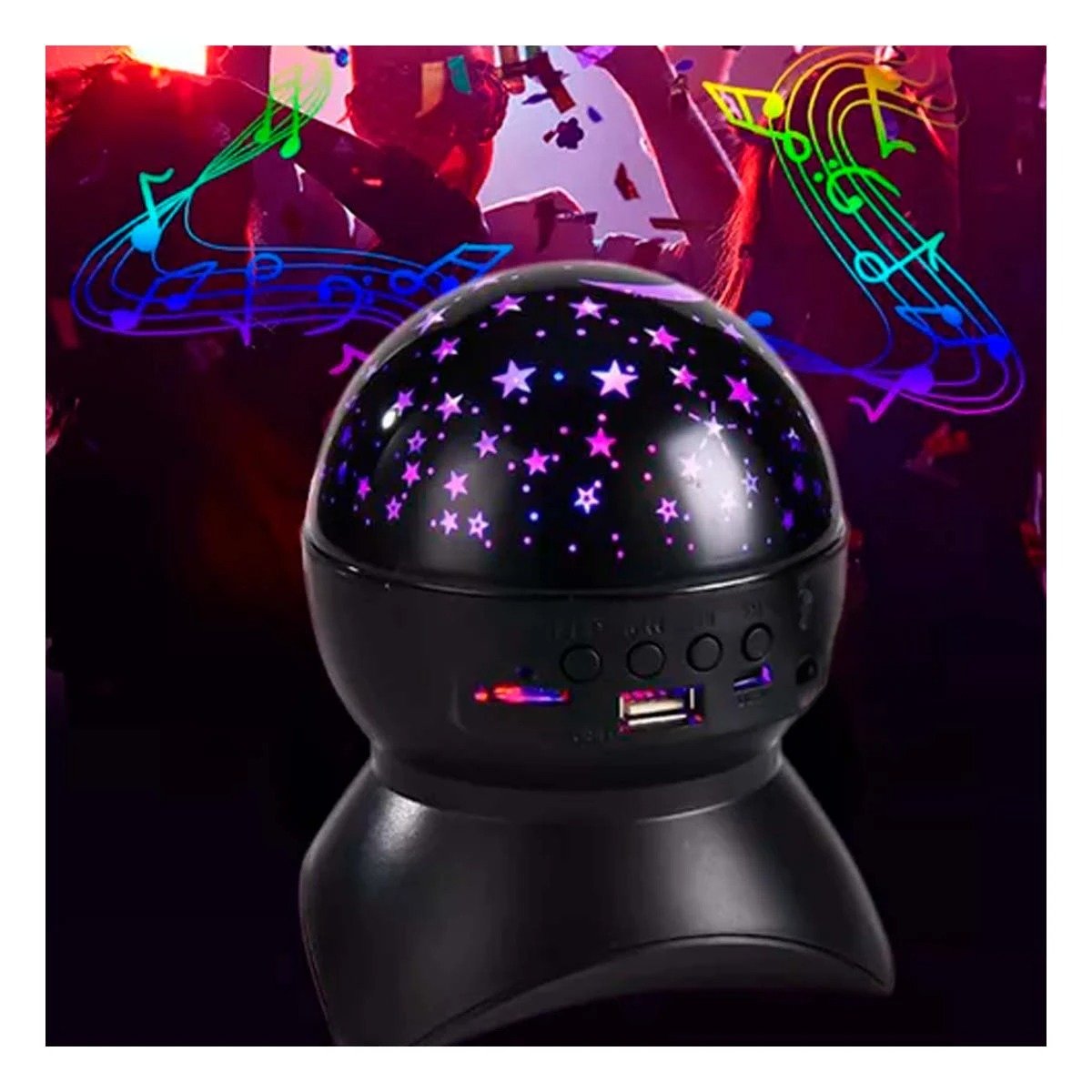PACK12 ALTAVOZ NEGRO CON TONOS MULTICOLOR Y LAMPARA PARA DORMITORIO Y+PAPEL REGALO - 3