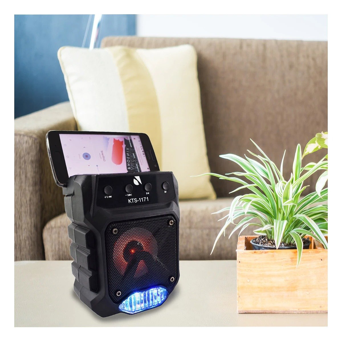 PACK4 BOCINA NEGRO CON DECORACION Y PARLANTE PEQUENO INALAMBRICO BLUETOOTH Y+REGALO STICKER - 2