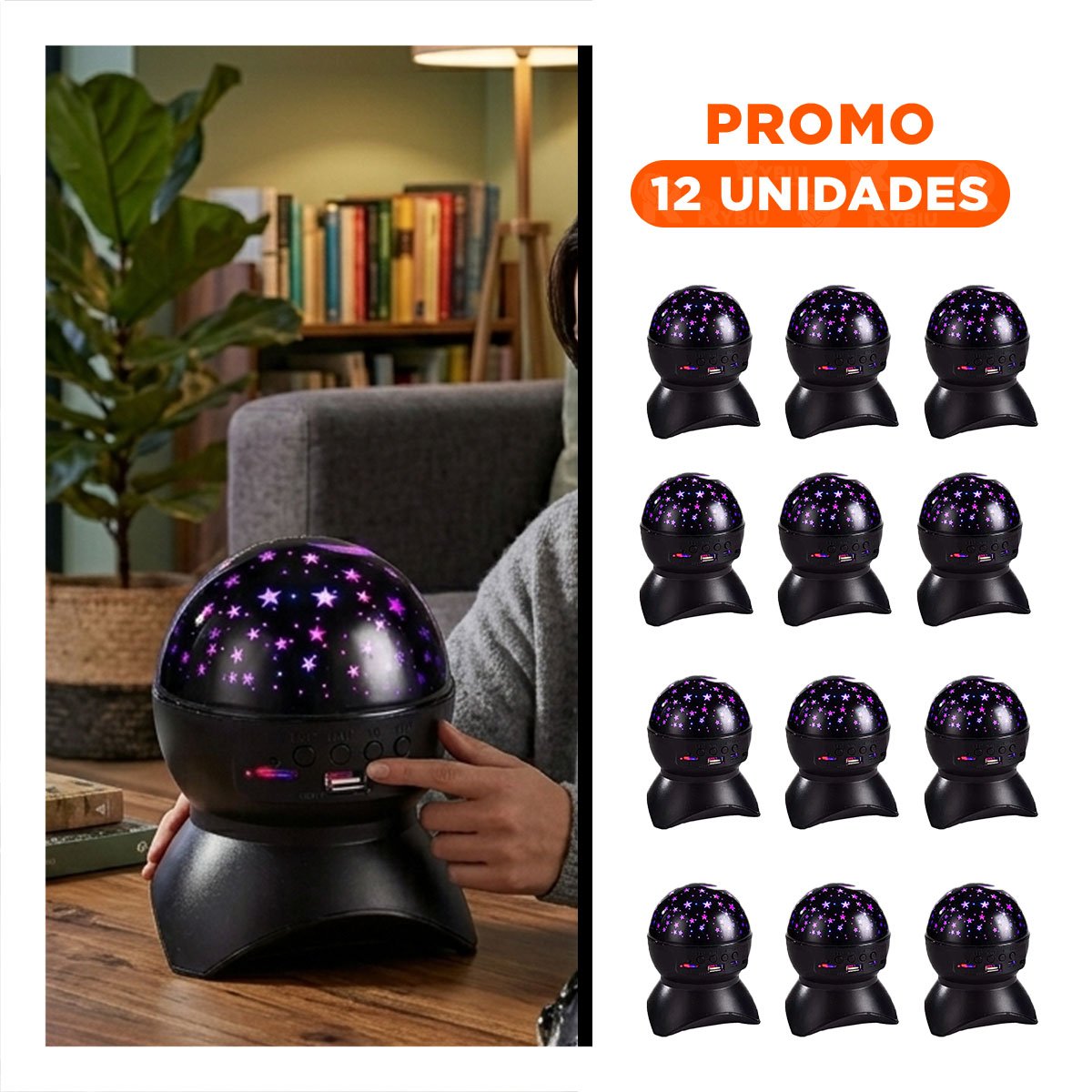 PACK12 BOCINA CON FUNCION RELAX Y LAMPARA COLOR NEGRO PARA HOGAR Y+REGALO STICKER - 1