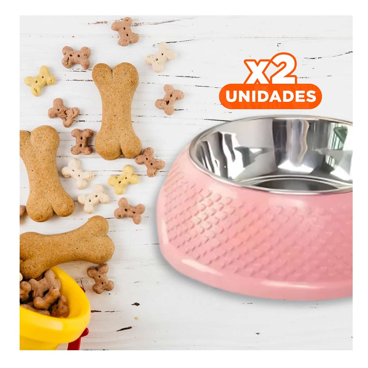 PACK2 PLATO DESMONTABLE DE ACERO ROSADO PASTEL CON CORAZONES EN RELIEVE FACIL Y+REGALO STICKER - 1