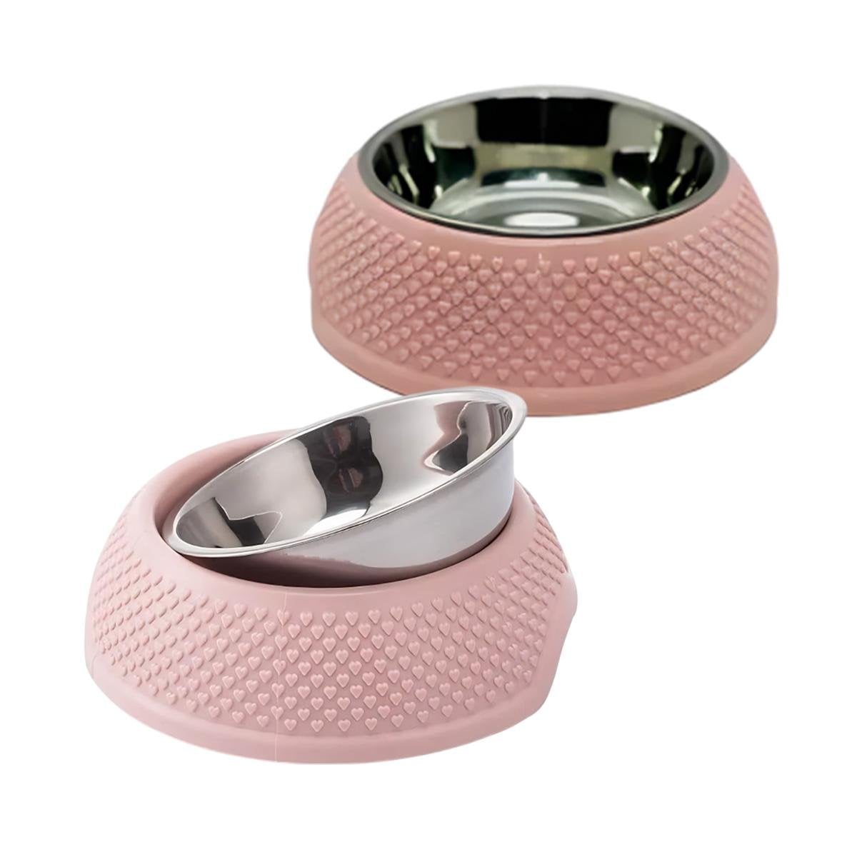 PACK2 PLATO DESMONTABLE DE ACERO ROSADO PASTEL CON CORAZONES EN RELIEVE FACIL Y+REGALO STICKER - 2