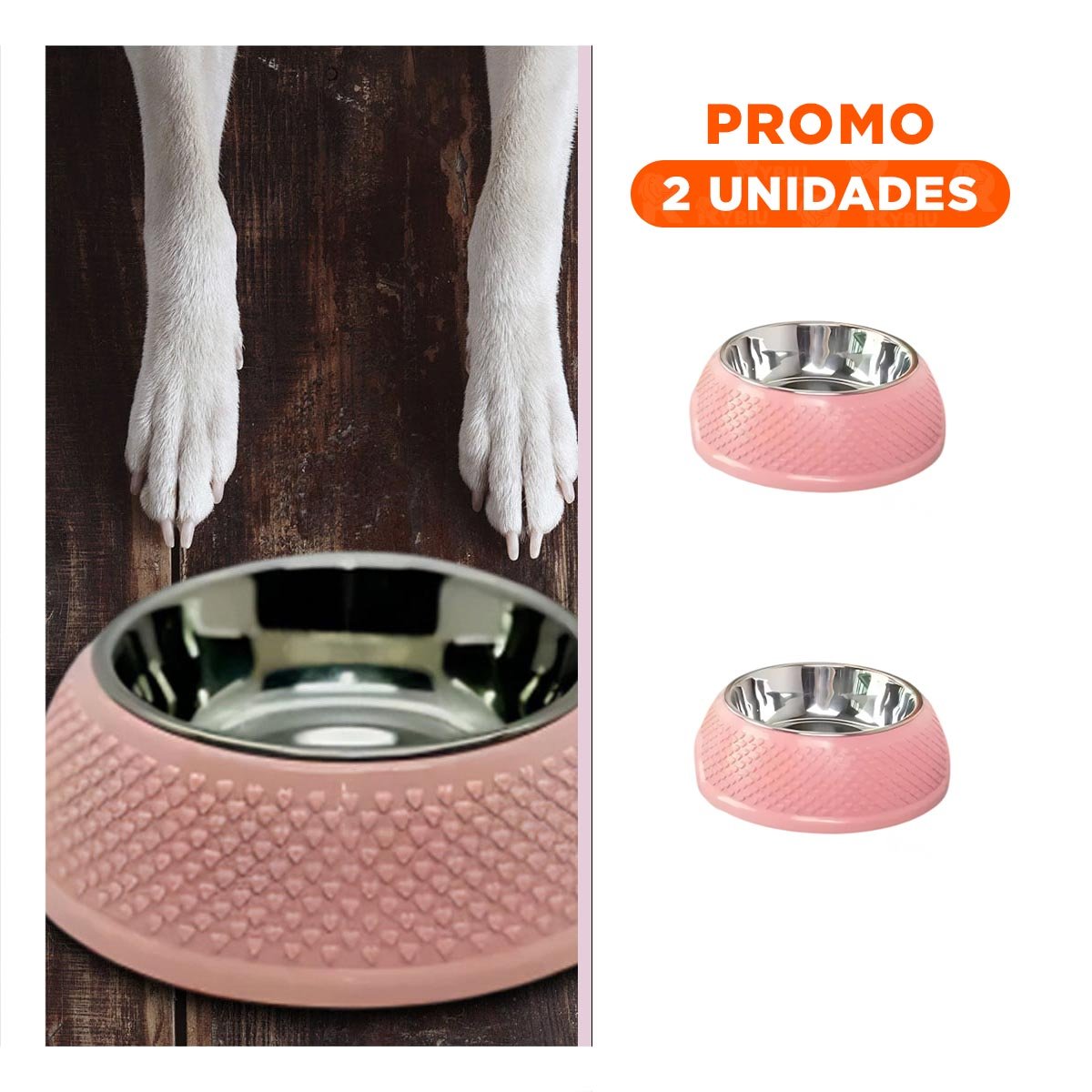 PACK2 BANDEJA DESMONTABLE ROSADO PASTEL DE ACERO CON CORAZONES EN RELIEVE INTEGRADA - 1