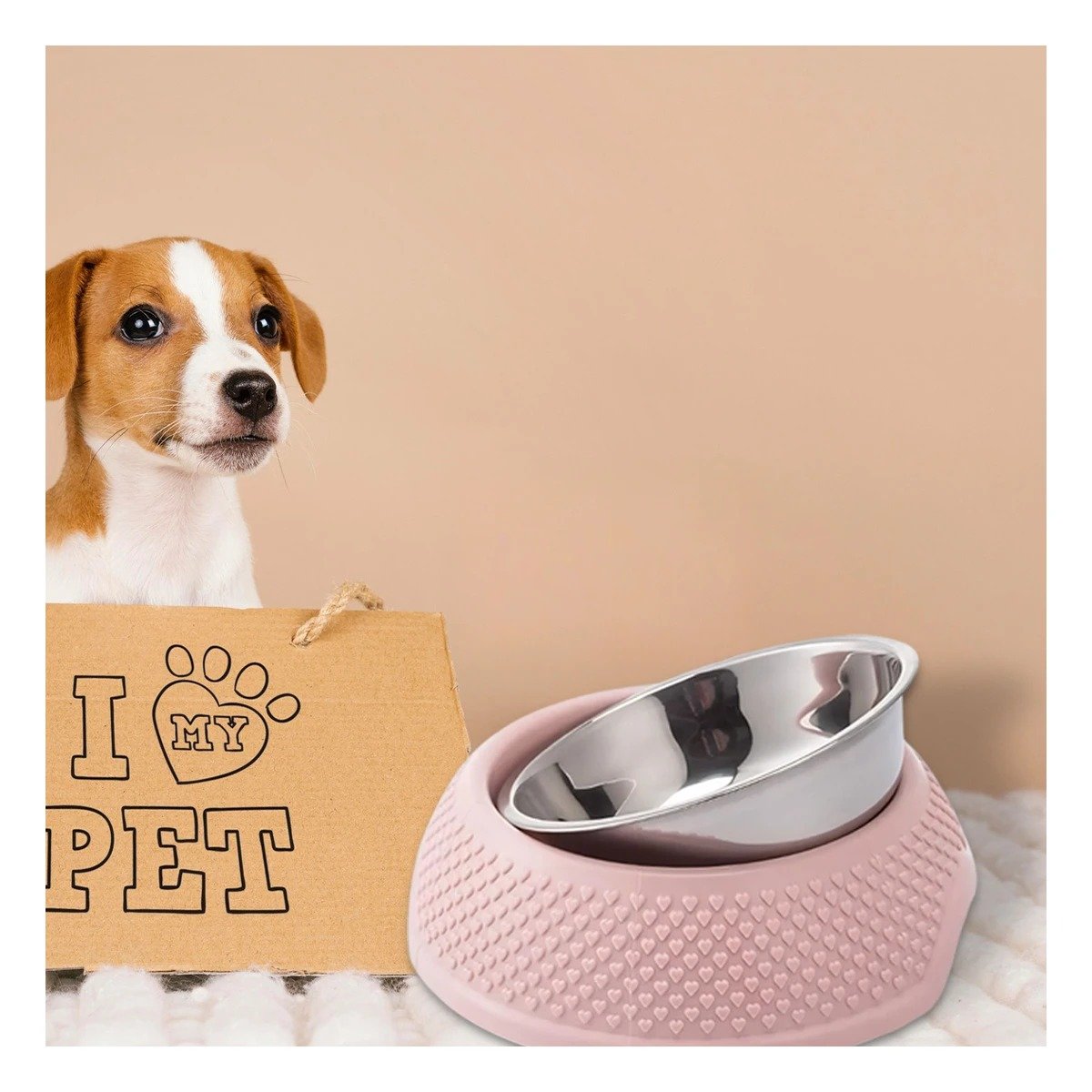PACK2 BANDEJA DESMONTABLE ROSADO PASTEL DE ACERO CON CORAZONES EN RELIEVE INTEGRADA - 5