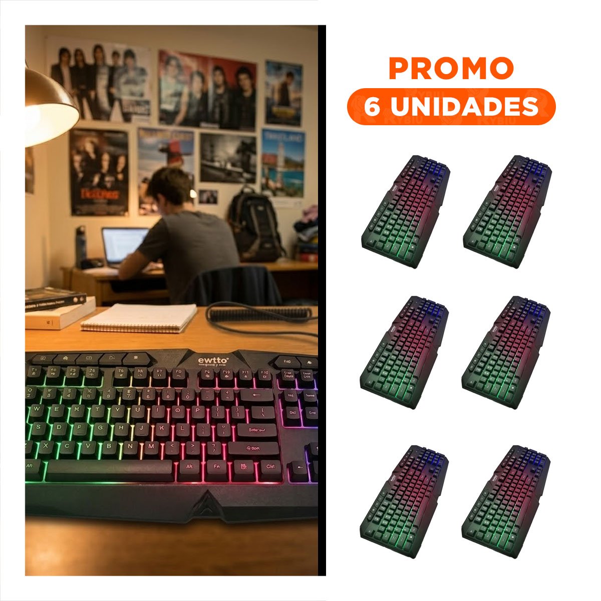 PACK4 CONTROLADOR CON TECLAS DURADERAS Y DISENO ERGONOMICO COLOR NEGRO Y+PAPEL REGALO - 1