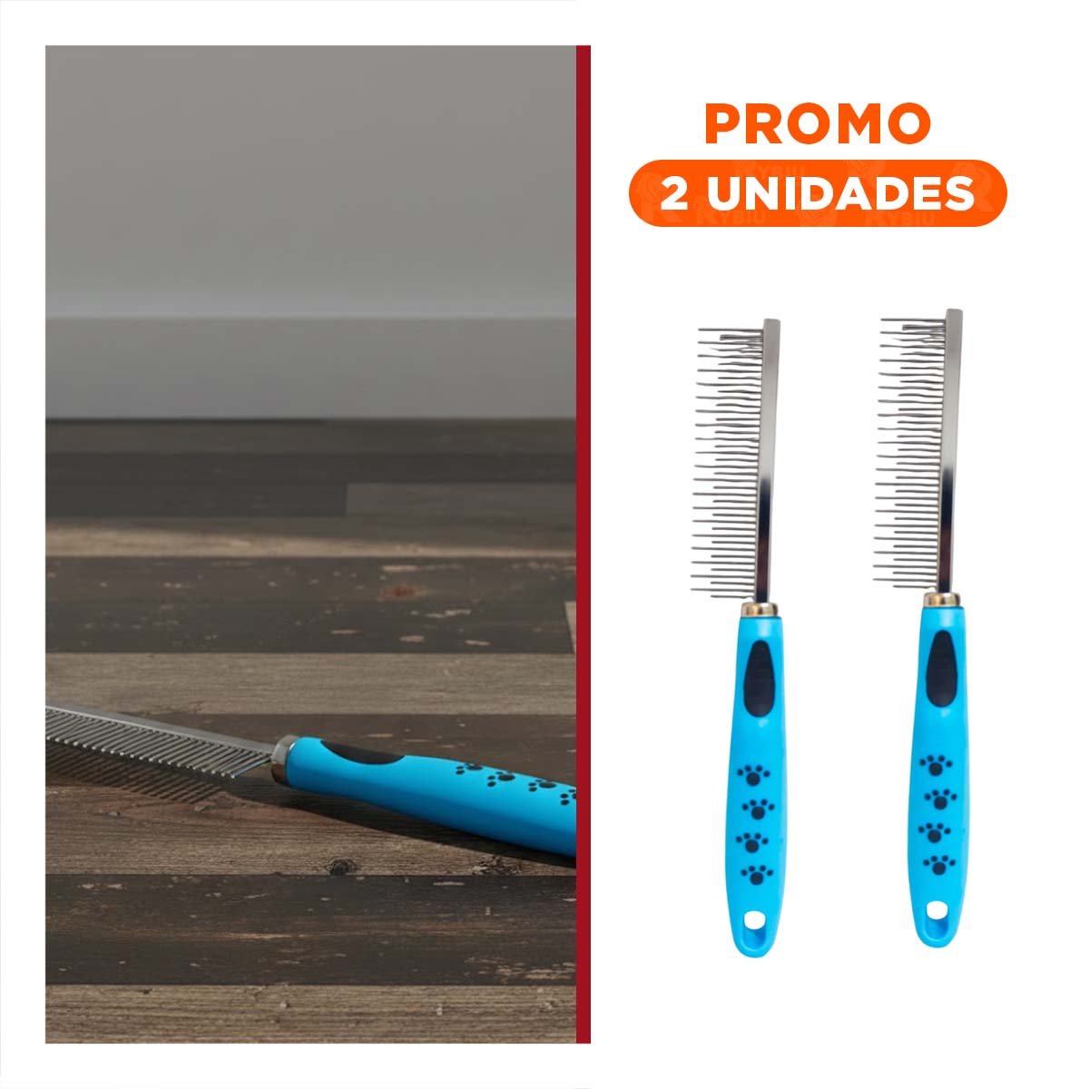 PACK2 LIMPIADOR DE PELO METAL COMODO Y SEGURO 37,7X50X21CM CELESTE - 1