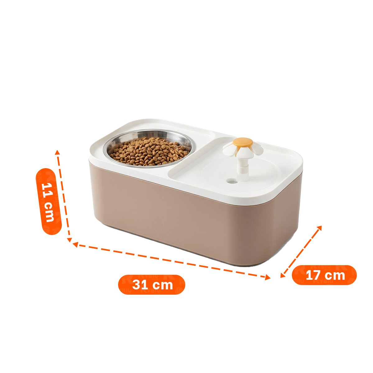 PACK4 FUENTE DOBLE RECTANGULAR PET BLANCO PARA UN COMEDOR MUY ACTIVO Y+PAPEL REGALO - 4
