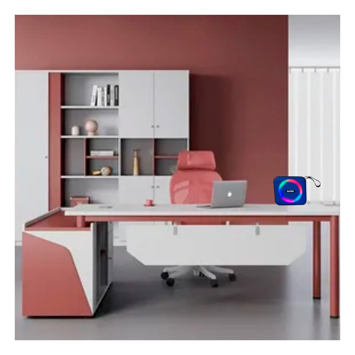 PACK2 REPRODUCTOR DE AUDIO DE PLASTICO AZUL CON BASE ESTABLE PARA MESA Y+PAPEL REGALO - 4