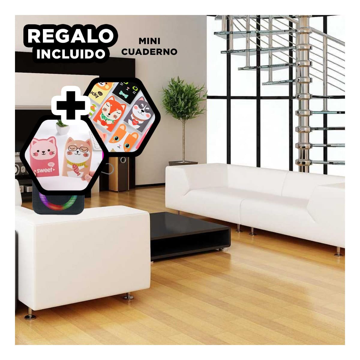 PACK2 ALTAVOZ NEGRO DE PLASTICO RESISTENTE PARA USO DIARIO SONIDO ENVOLVENTE Y+PAPEL REGALO - 3