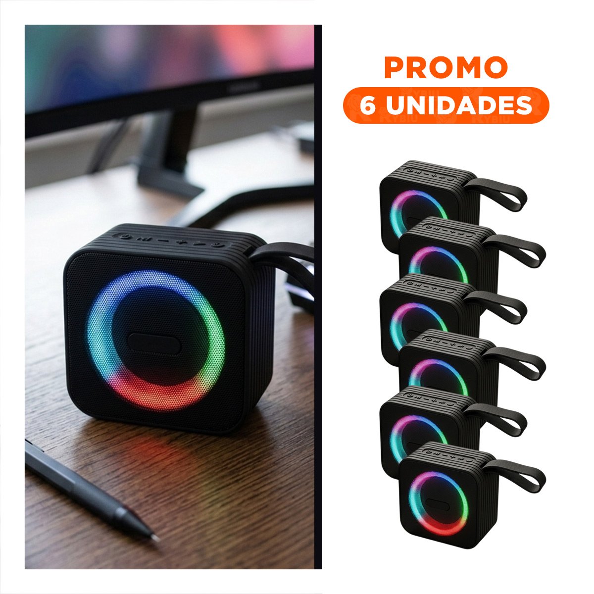 PACK4 MEGAFONO DE PLASTICO NEGRO DE ESTILO MODERNO CON SONIDO NITIDO EN CASA Y+REGALO STICKER - 1