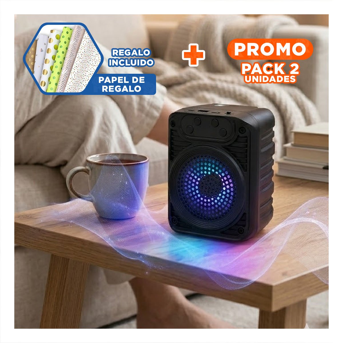 PACK4 BOCINA INALAMBRICA DE PLASTICO CON PANEL SOLAR 3 PULGADAS Y SONIDO Y+REGALO STICKER - 1
