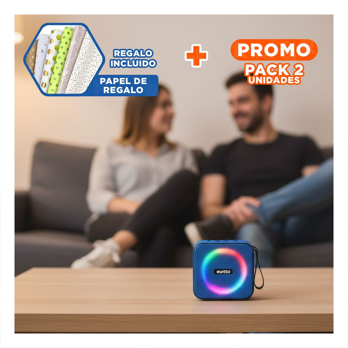 PACK2 EQUIPO DE MUSICA DE PLASTICO AZUL CON GRAN ALCANCE PARA EVENTOS EN LA CASA - 1