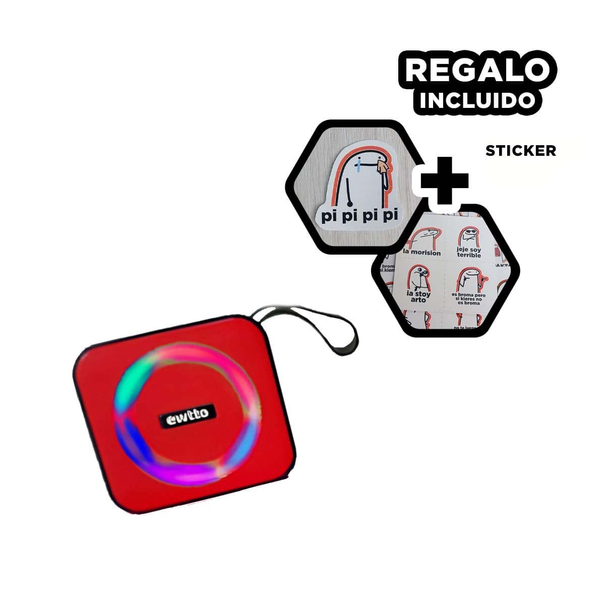 BOCINA POTENTE DE PLASTICO ROJO PARA LAPTOP CON CALIDAD DE AUDIO PRO Y+REGALO STICKER - 1