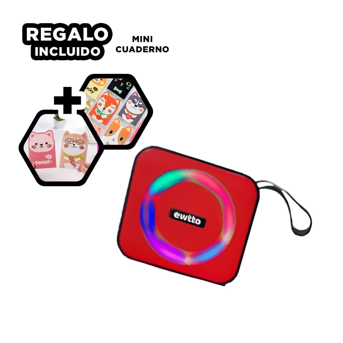 BOCINA POTENTE DE PLASTICO ROJO PARA LAPTOP CON CALIDAD DE AUDIO PRO Y+REGALO STICKER - 5