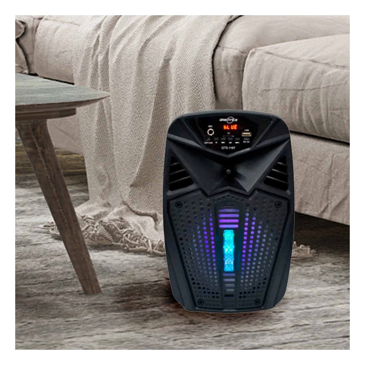 PACK6 EQUIPO DE SONIDO DE PLASTICO CON LUCES LED Y BLUETOOTH PARA MUSICA Y+REGALO STICKER - 5