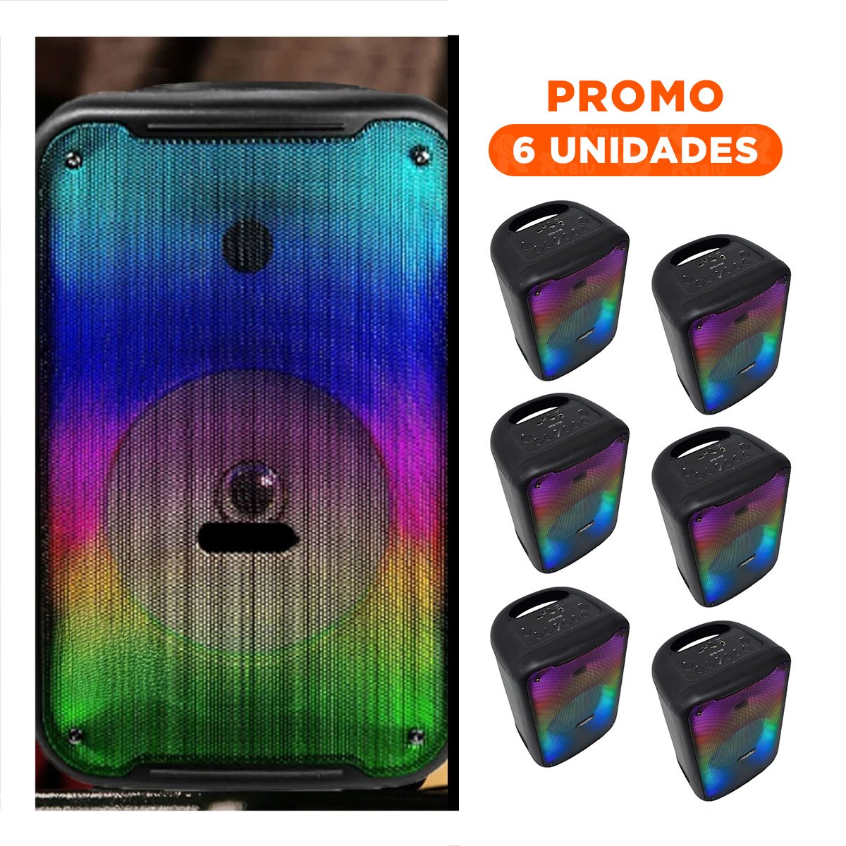 PACK4 REPRODUCTOR POTENTE PARA SU EVENTO CON LUCES LED Y BLUETOOTH DE 8 PULGADAS - 1