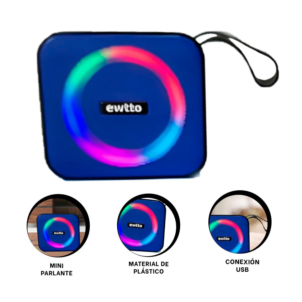 PACK6 PARLANTE DE PLASTICO AZUL CON ESTILO UNICO PARA DECORAR Y ESCUCHAR AUDIO Y+PAPEL REGALO - 2