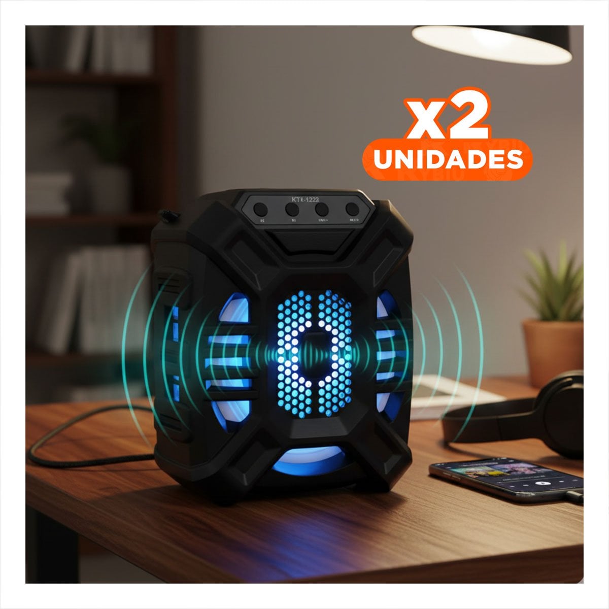 PACK2 ALTAVOZ MODERNO DE 6,5 PULGADAS CON SONIDO ENVOLVENTE Y BASE DE PLASTICO Y+REGALO STICKER - 1