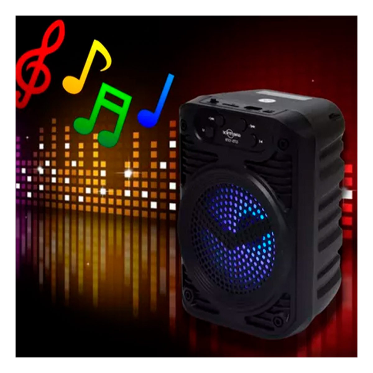 PACK6 ALTAVOZ PORTATIL DE PLASTICO 3 PULGADAS CON PANEL SOLAR DE COLOR NEGRO Y+REGALO STICKER - 4