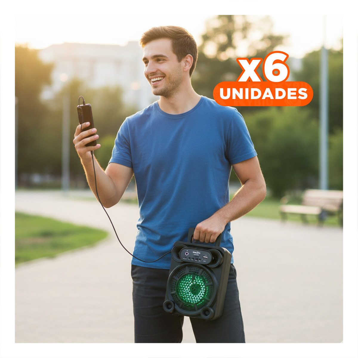 PACK4 MEGAFONO CON CONECTIVIDAD ESTABLE DE 4 PULGADAS DE PLASTICO PARA EL LIVING - 1