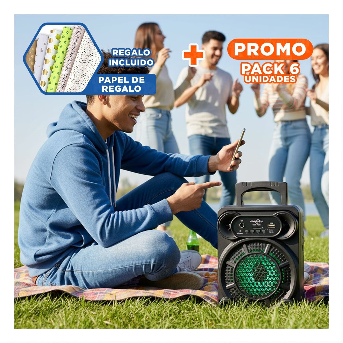PACK4 EQUIPO CON SISTEMA DE AUDIO DIGITAL DE 4 PULGADAS DE PLASTICO PARA EL OCIO Y+PAPEL REGALO - 1