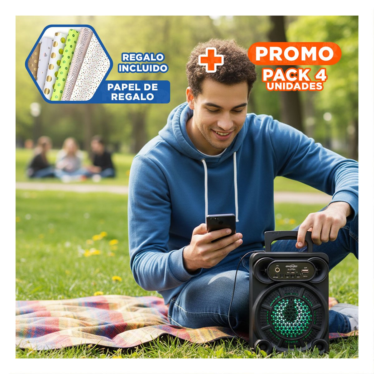 PACK2 ALTAVOZ CON BASE ESTABLE DE 4 PULGADAS DE PLASTICO PARA MESA DE SALA MAS Y+PAPEL REGALO - 1