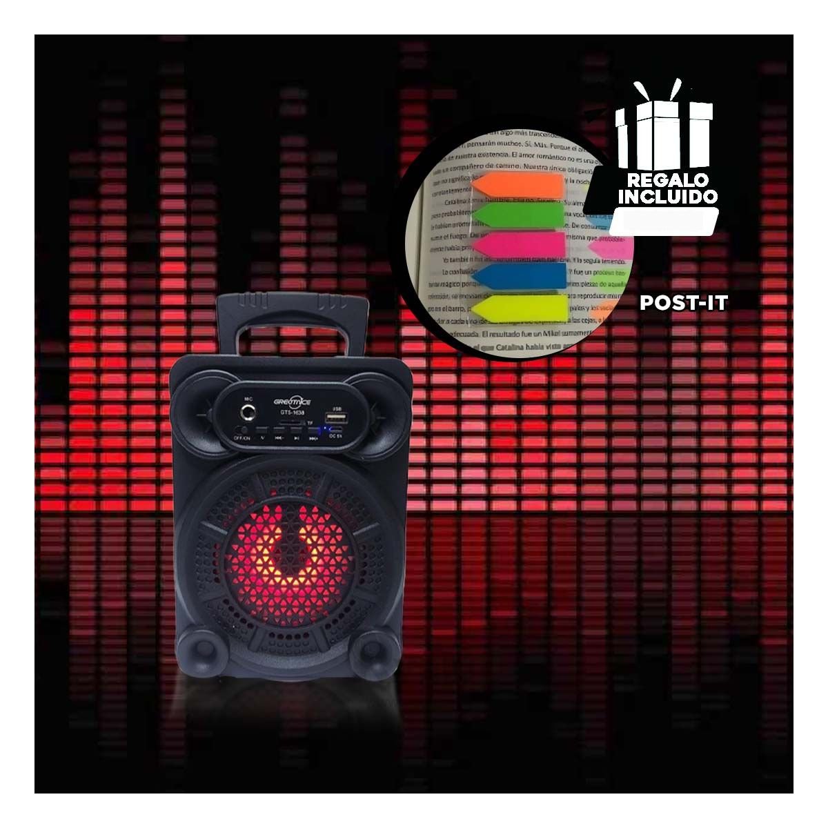 PACK2 ALTAVOZ CON BASE ESTABLE DE 4 PULGADAS DE PLASTICO PARA MESA DE SALA MAS Y+PAPEL REGALO - 5