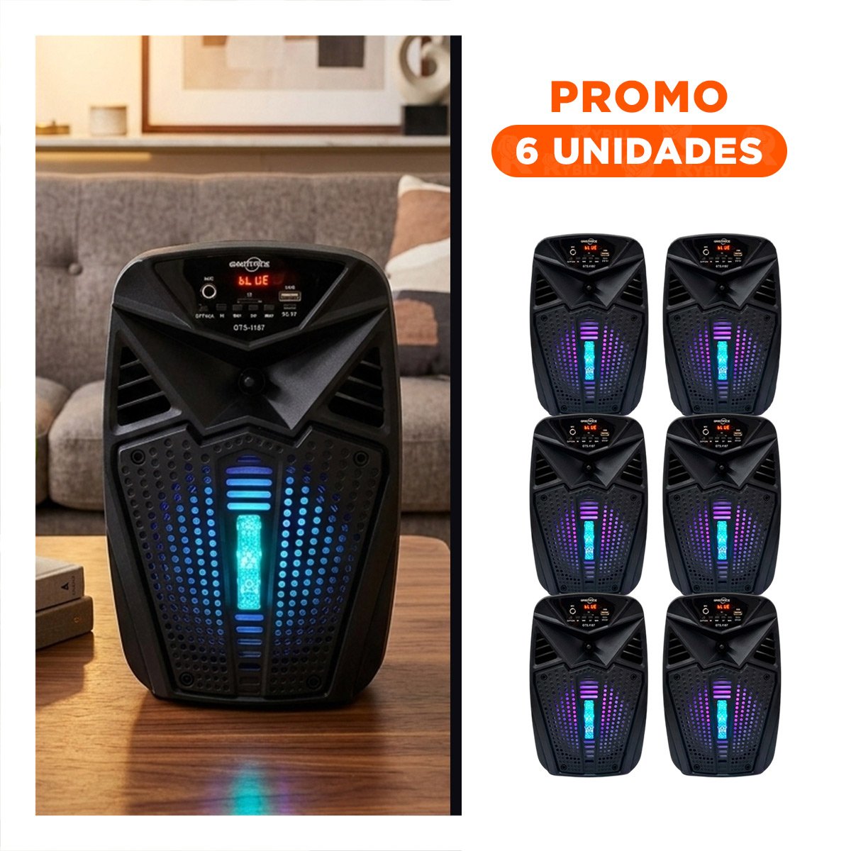 PACK6 ALTAVOZ PORTATIL CON SONIDO DE ALTA FIDELIDAD Y BLUETOOTH PARA SU FAMILIA - 1