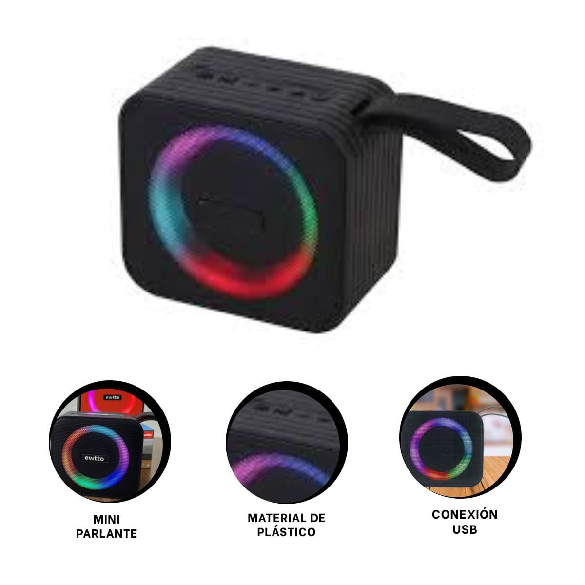 PACK2 MEGAFONO PORTATIL NEGRO DE PLASTICO CON TECNOLOGIA DE AUDIO DE CALIDAD - 4