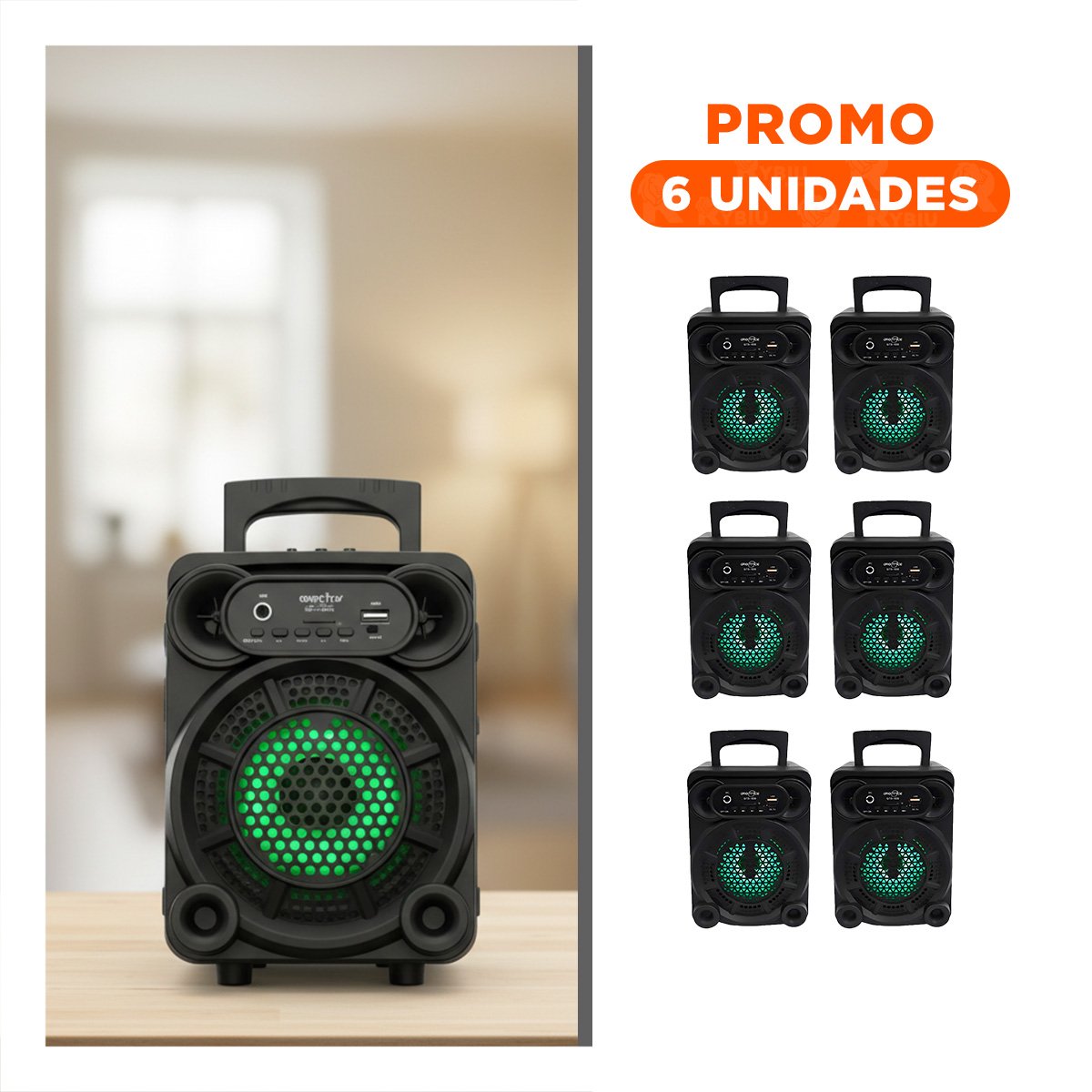 PACK4 REPRODUCTOR RECARGABLE DE 4 PULGADAS DE PLASTICO PARA SALIDAS Y+REGALO STICKER - 1