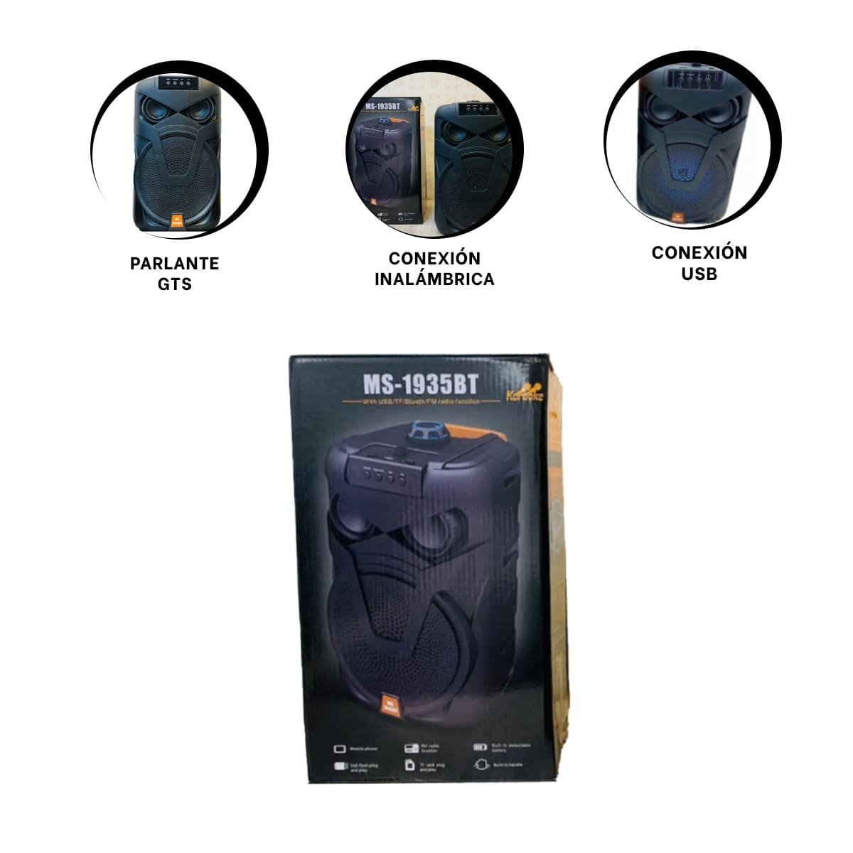 REPRODUCTOR INALAMBRICO DE PLASTICO CON ENTRADA USB PARA ESCUCHAR CANCIONES - 3