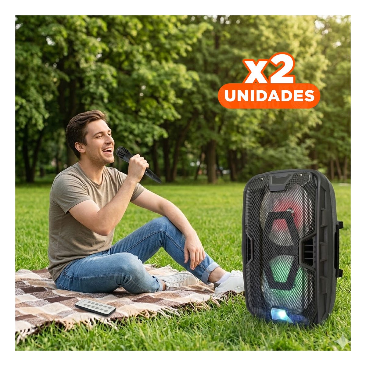 PACK2 ALTAVOZ DE AUDIO DE 4 PULGADAS DE PLASTICO PARA ESCUCHAR PODCAST EN CASA Y+PAPEL REGALO - 1