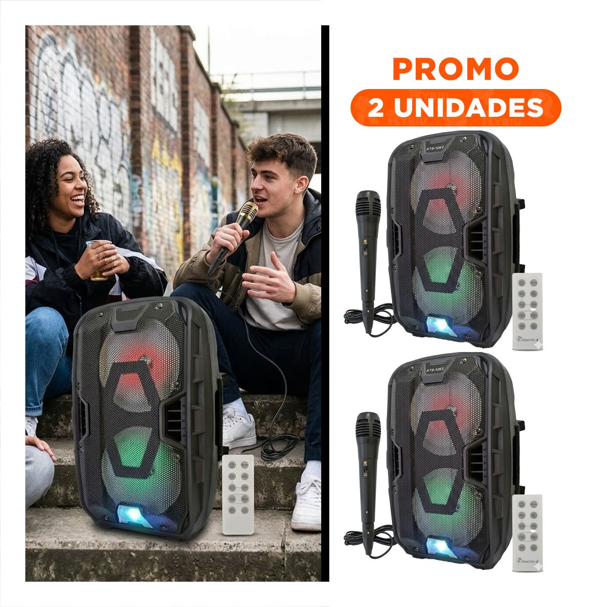 PACK2 EQUIPO DE AUDIO MODERNO DE 6,5 PULGADAS CON CONTROL REMOTO DE PLASTICO PARA EL HOGAR - 1