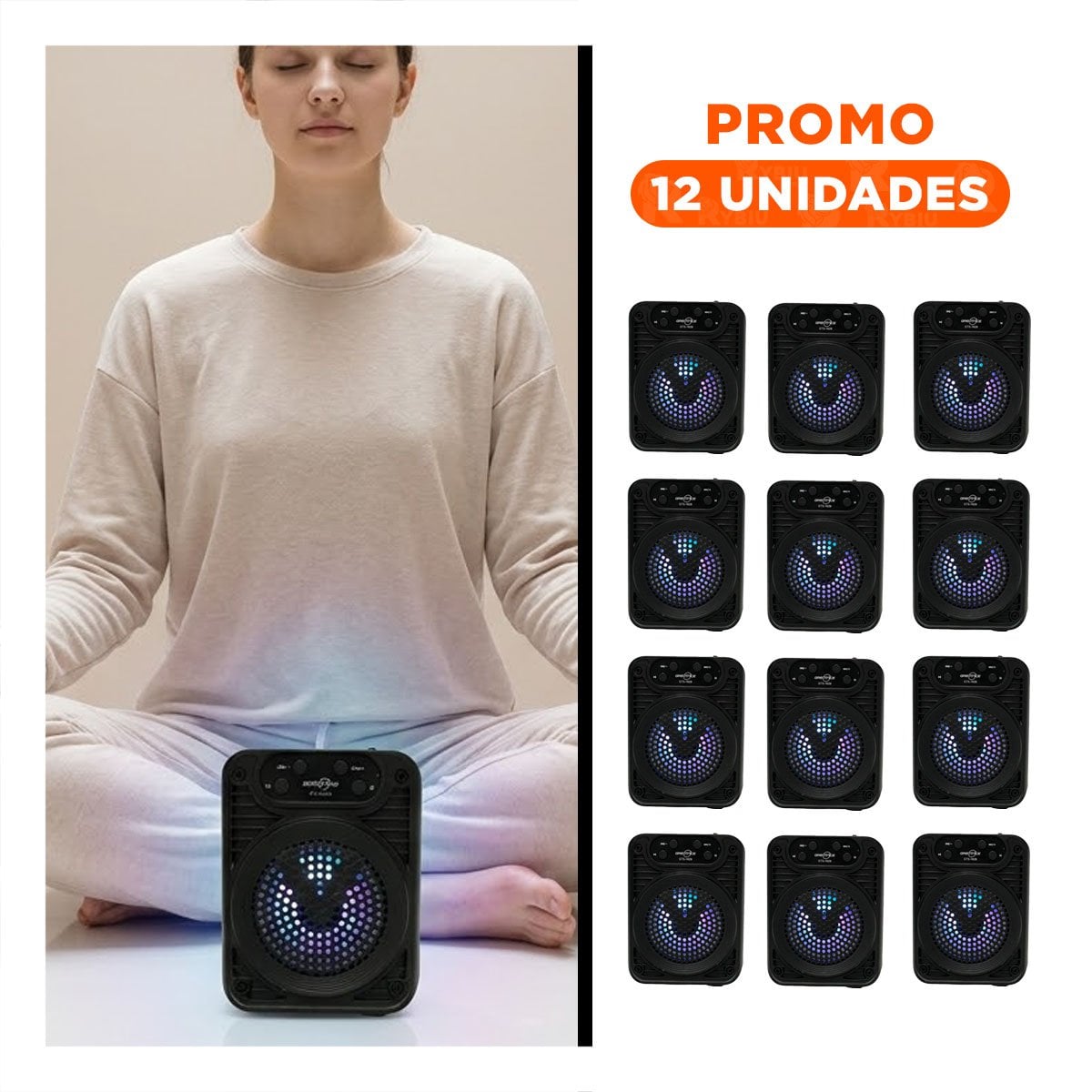 PACK2 REPRODUCTOR DE PLASTICO DE 6,5 PULGADAS CON MANIJA DE FACIL TRANSPORTE Y+REGALO STICKER - 1