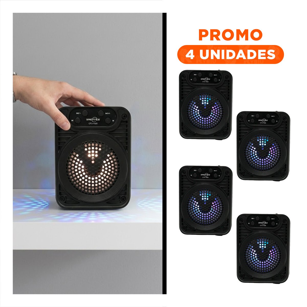 PACK4 MEGAFONO RECARGABLE DE PLASTICO CON 6,5 PULGADAS Y POTENCIA PARA REUNIONES - 1