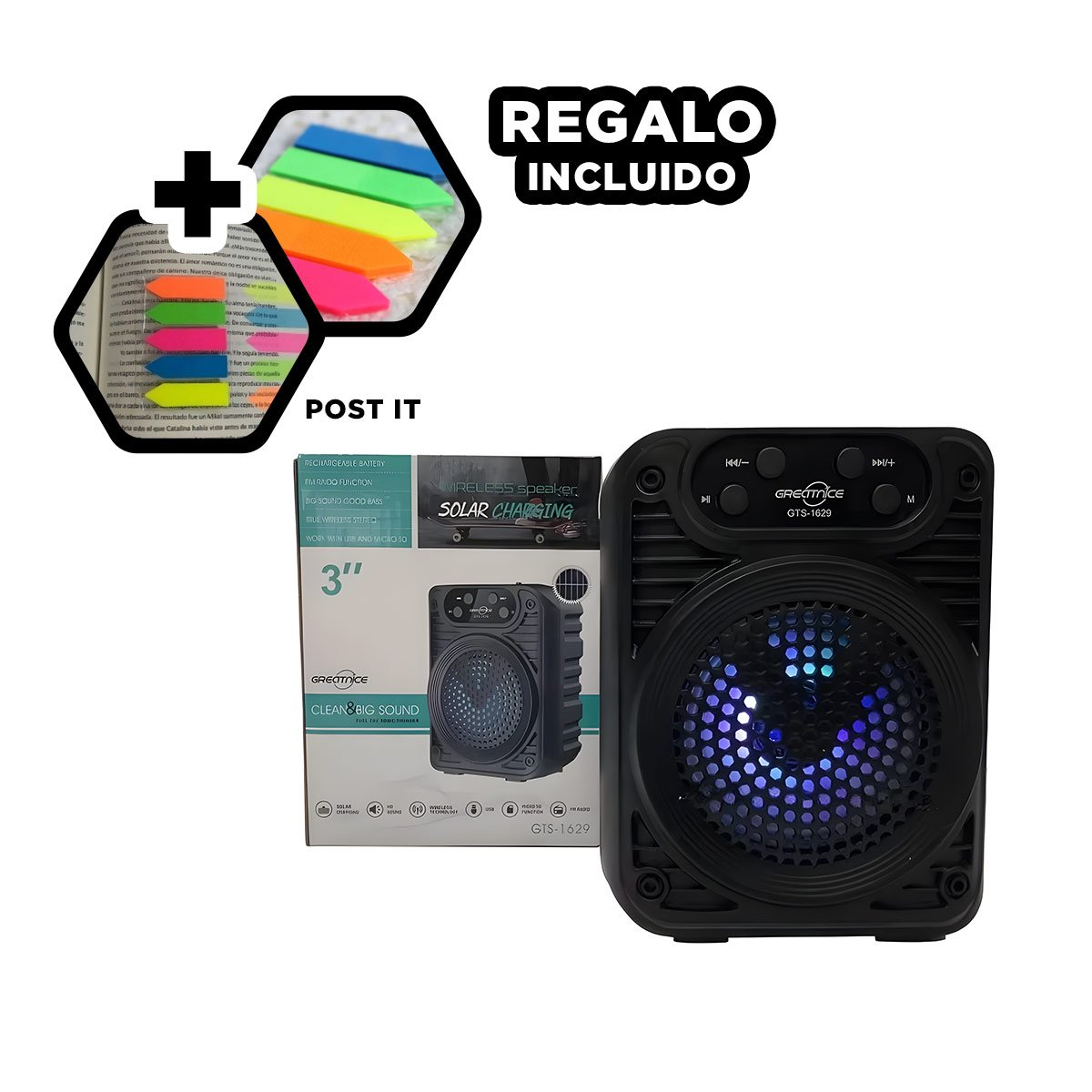 PACK4 MEGAFONO RECARGABLE DE PLASTICO CON 6,5 PULGADAS Y POTENCIA PARA REUNIONES - 5