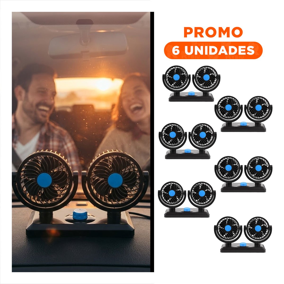 PACK4 AIREADOR NEGRO DE PLASTICO PARA AUTO DE 2 CABEZALES DE FACIL INSTALACION Y+REGALO STICKER - 1