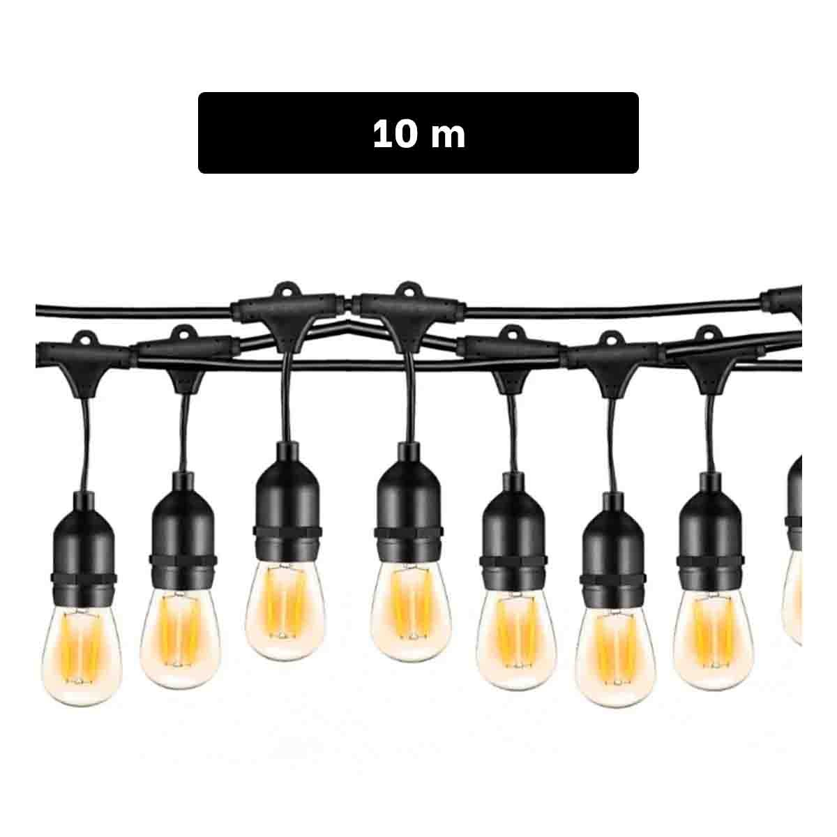 PACK2 CADENA DE 10 METROS VINTAGE NEGRO PARA 20 BOMBILLAS DE COBRE CON PVC Y+REGALO STICKER - 5