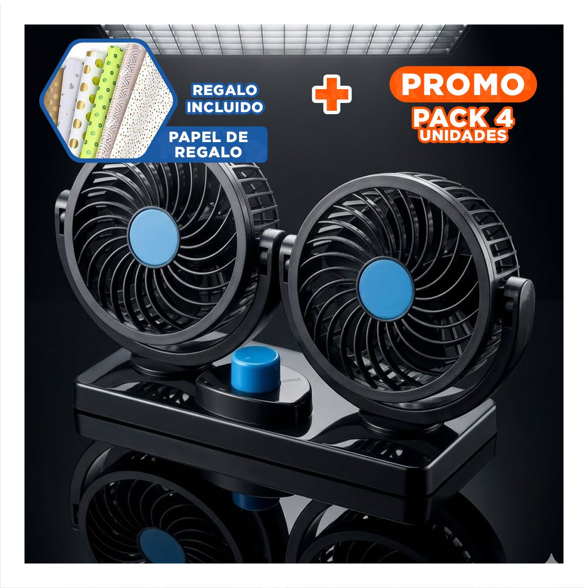 PACK2 SOPLADOR DE PLASTICO NEGRO CON 2 CABEZALES PARA AUTO DE MUCHA TECNOLOGIA Y+PAPEL REGALO - 1