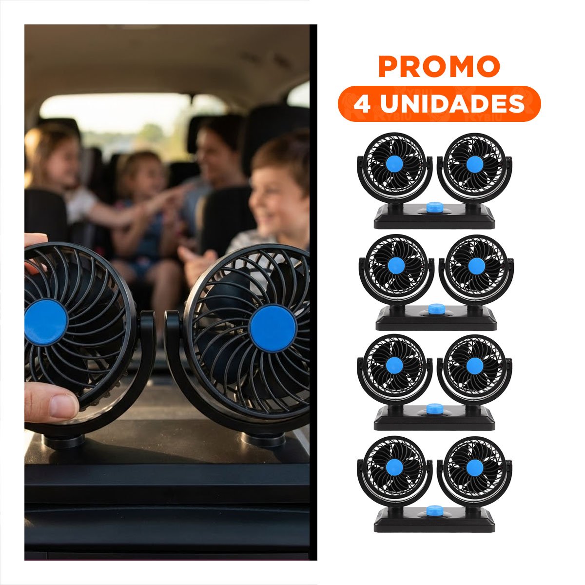 PACK2 AIREADOR PARA VEHICULO CON 2 CABEZALES DE PLASTICO NEGRO DE ALTO ALCANCE - 1