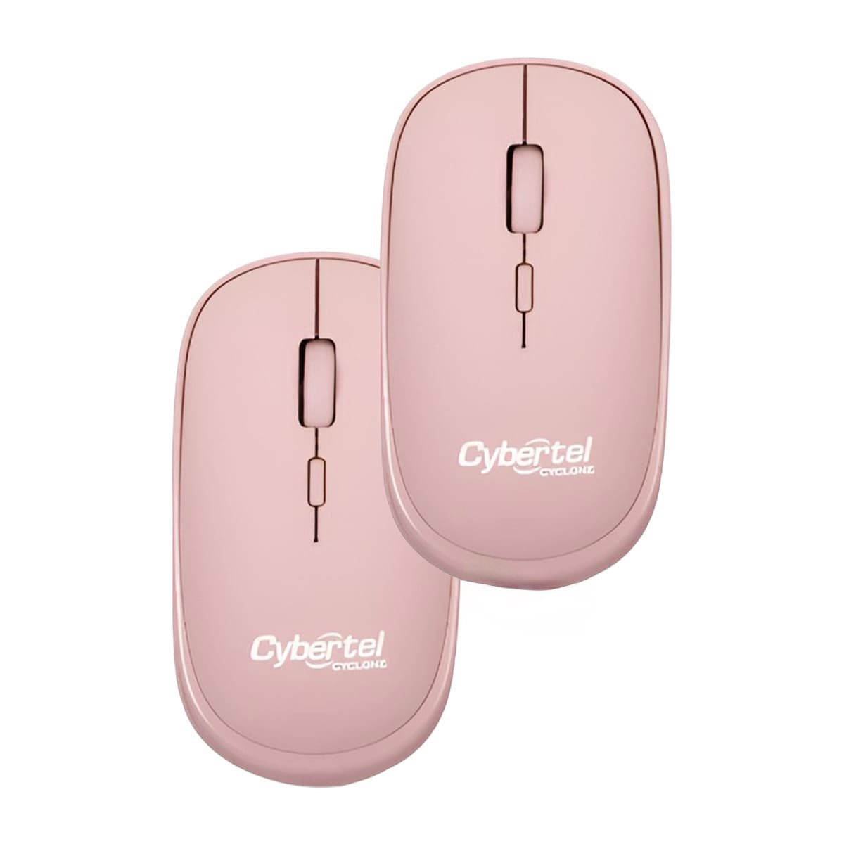 PACK2 RATON INALAMBRICO CYBERTEL ROSADO PARA COMPUTO ESTILO MODERNO Y+REGALO STICKER - 2