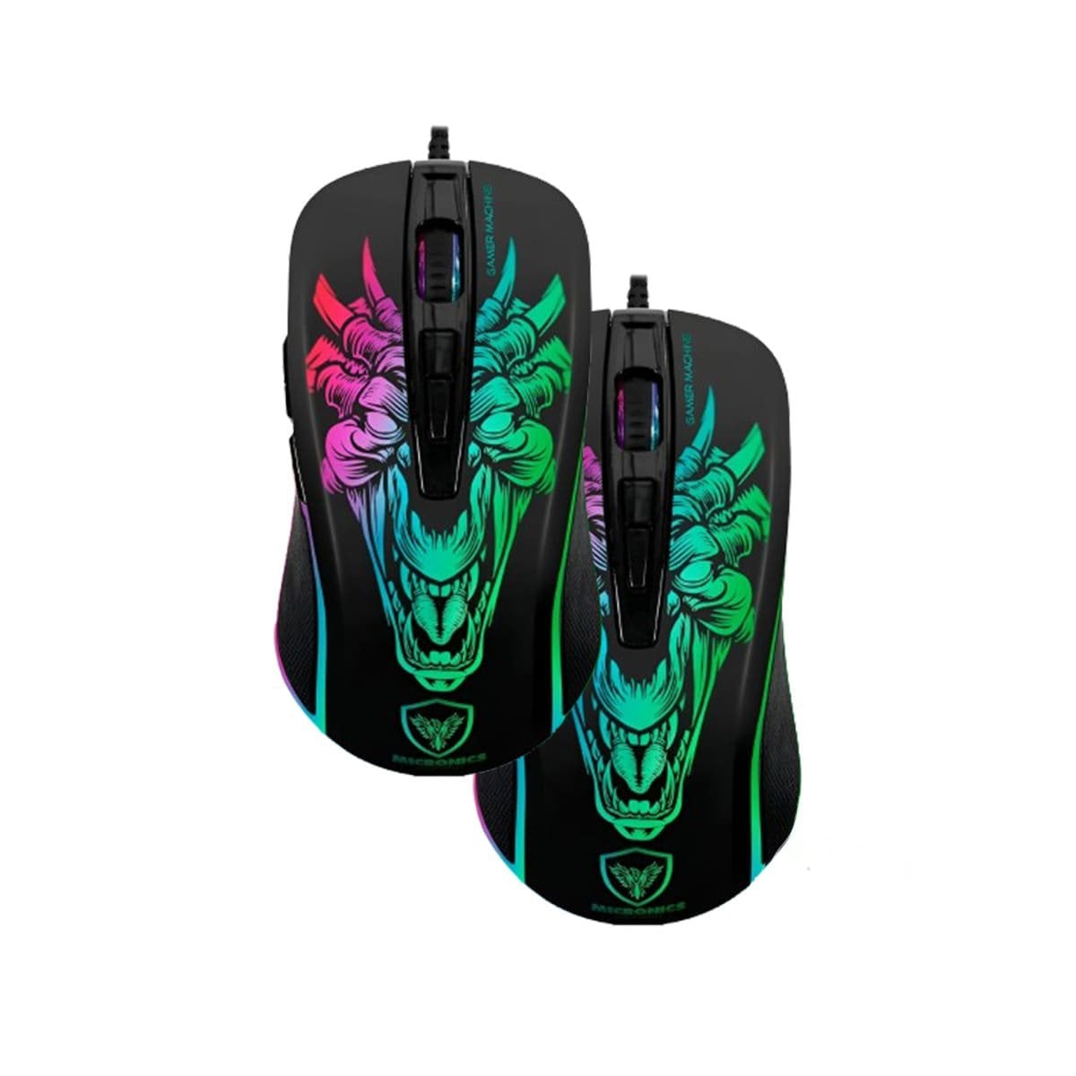 PACK2 RATON GAMER INFERNO NEGRO PARA PC CON DISENO DE ULTIMA GENERACION Y+REGALO STICKER - 2
