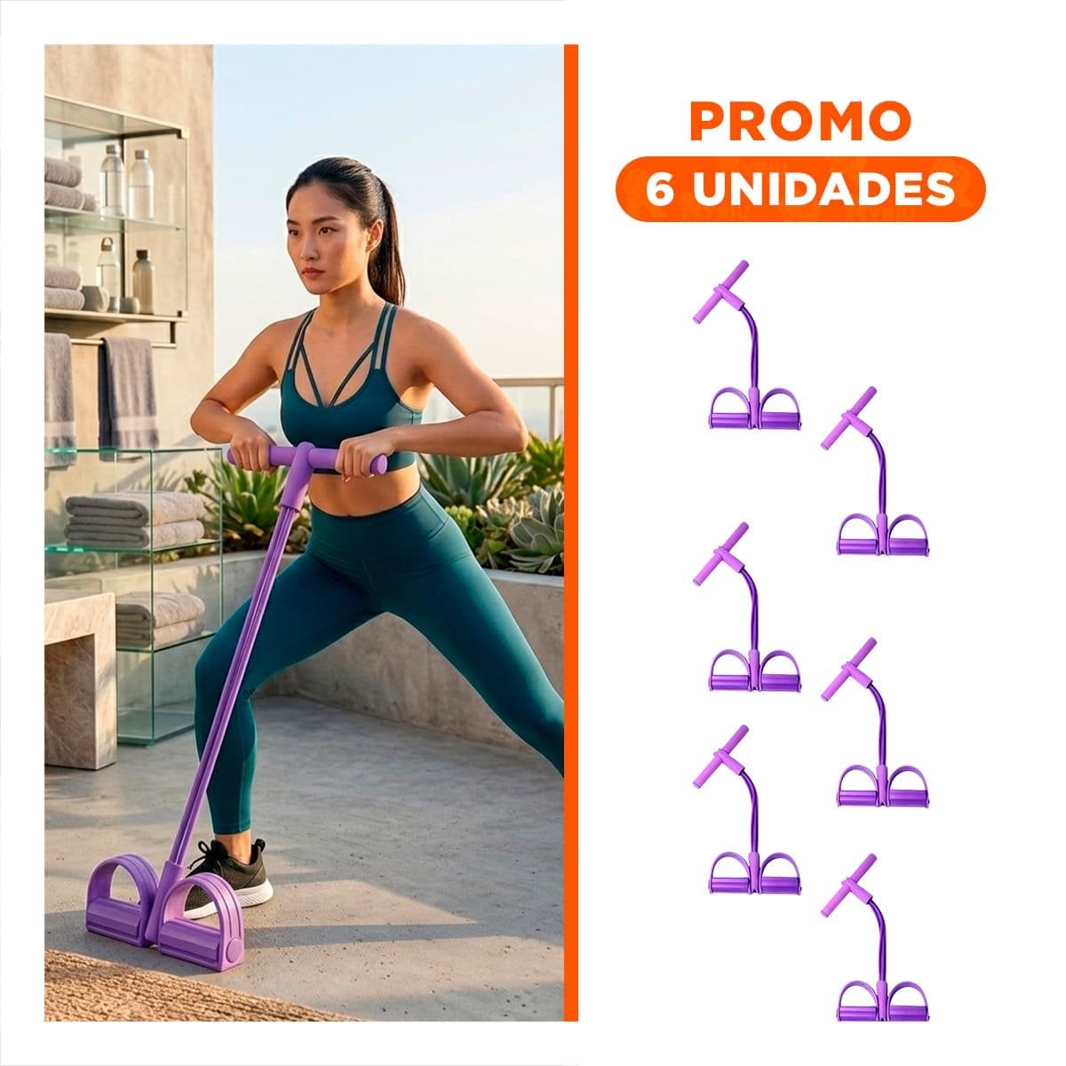 PACK6 CORREA PARA CASA CON PEDAL MORADO - 1