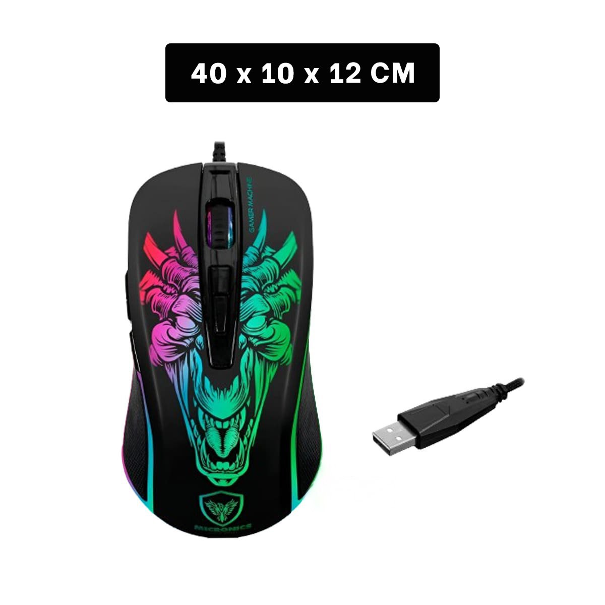 PACK6 RATON GAMER INFERNO NEGRO PARA CYBER CON DISENO ERGONOMICO RESISTENTE Y+PAPEL REGALO - 4