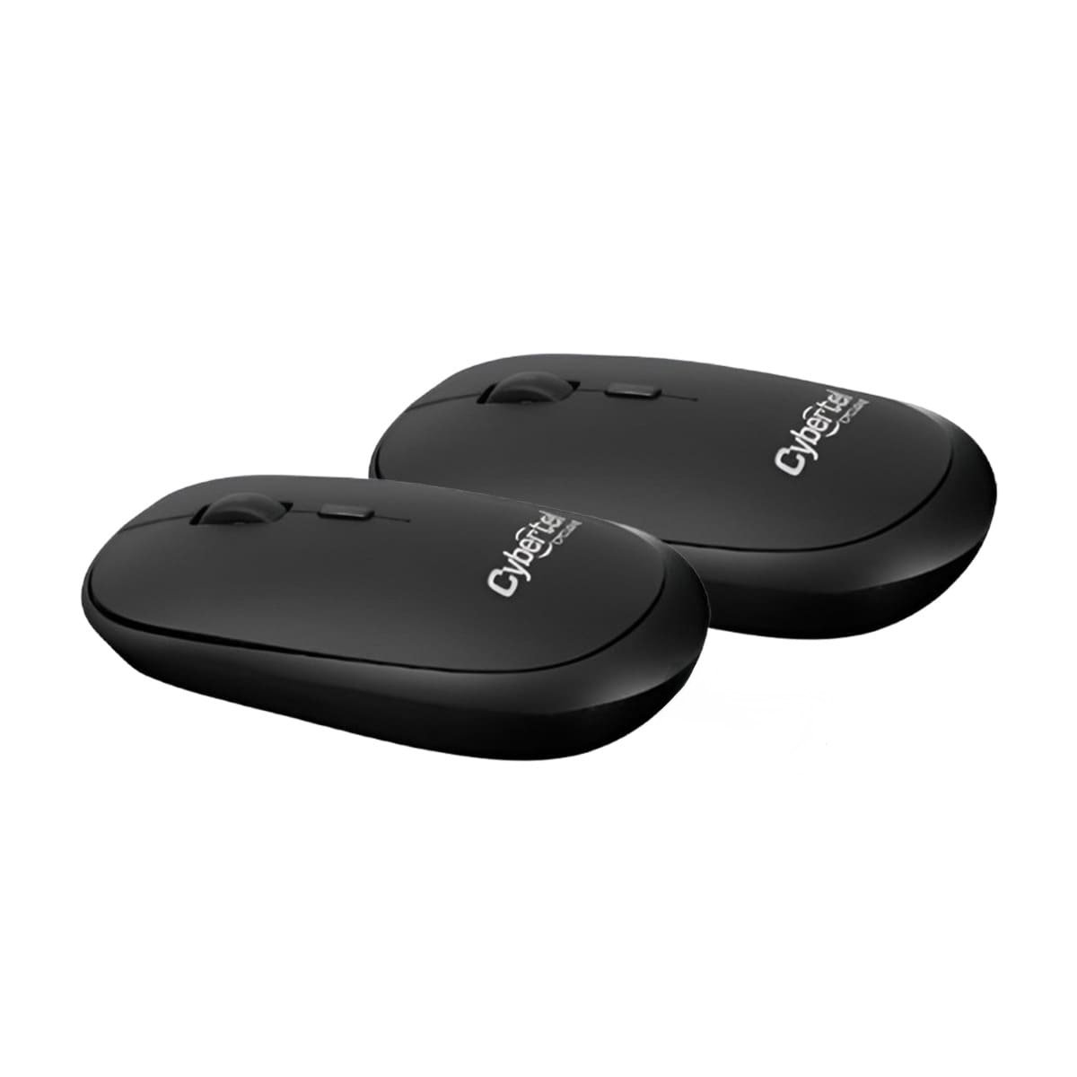 PACK2 RATON INALAMBRICO CYBERTEL NEGRO PARA TRABAJO PROFESIONAL Y RAPIDO Y+REGALO STICKER - 2