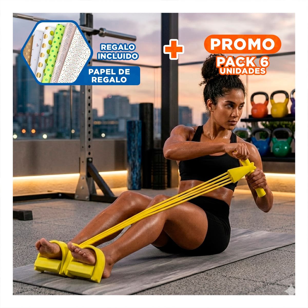 PACK6 TIRA PARA CASA CON PEDAL AMARILLO Y+PAPEL REGALO - 1