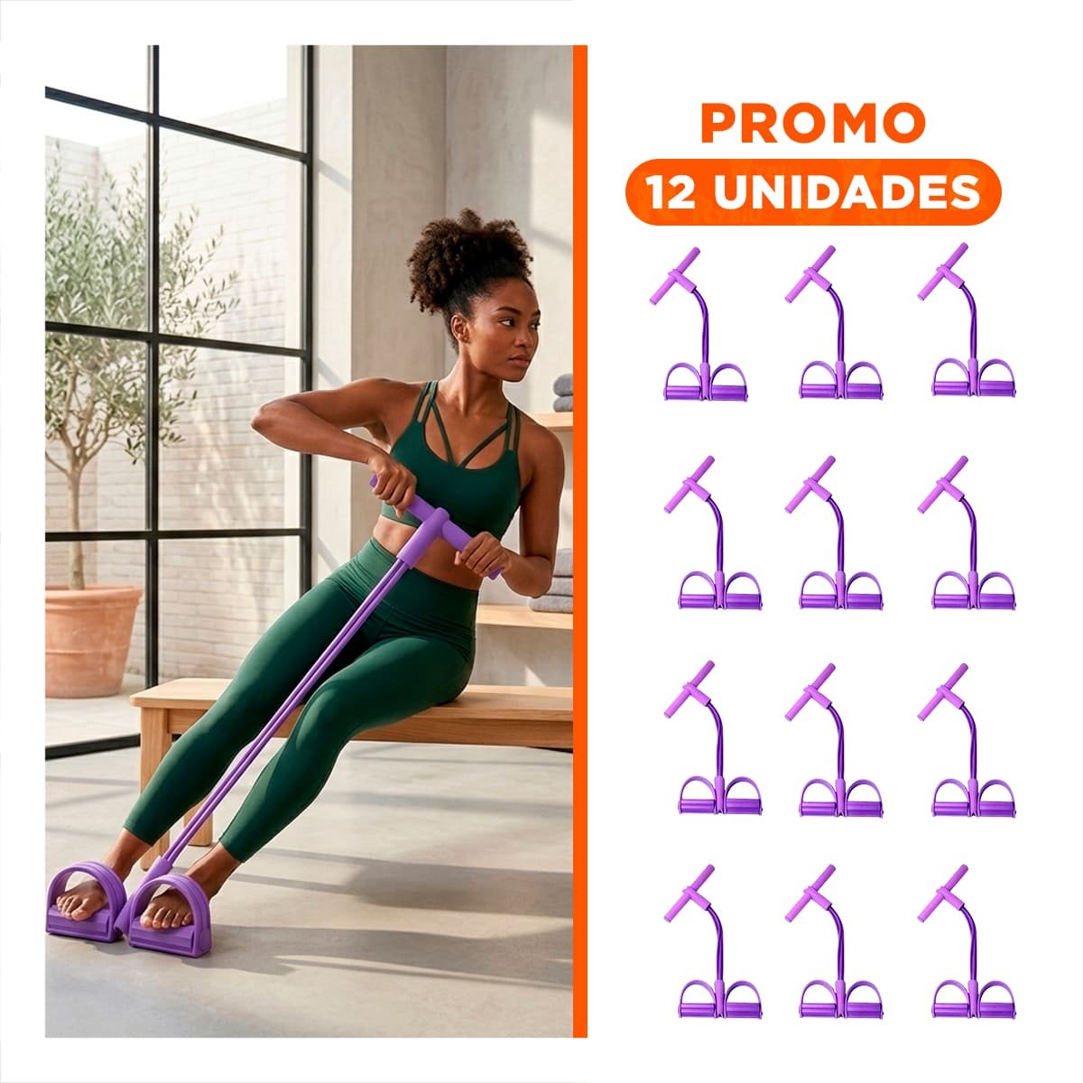 PACK12 CORREA ELASTICA CON PEDAL MORADO RESISTENTE Y+REGALO STICKER - 1