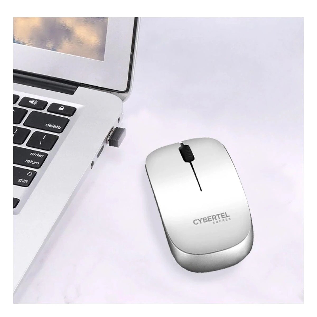 PACK2 MOUSE DE TRABAJO CON FORMA DE CYBERTEL BLANCO PARA EL HOGAR MODERNO Y+PAPEL REGALO - 2
