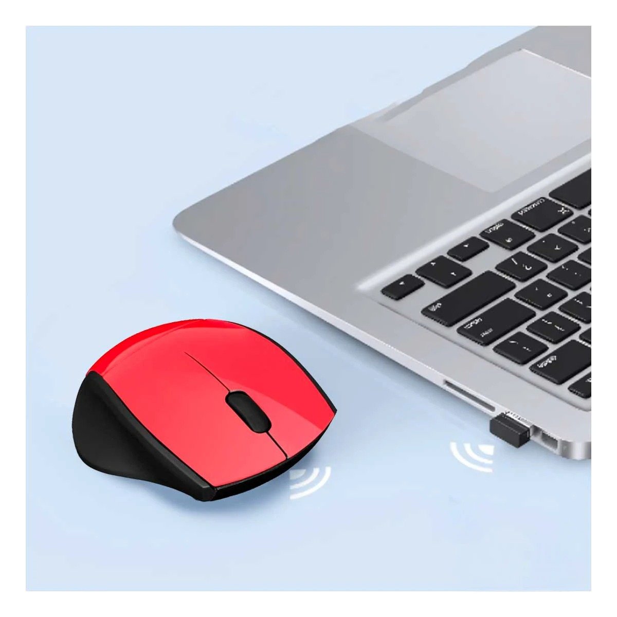 PACK4 MOUSE PORTATIL SPRINT ROJO DISEÑO COMPACTO Y MODERNO Y+REGALO STICKER - 5