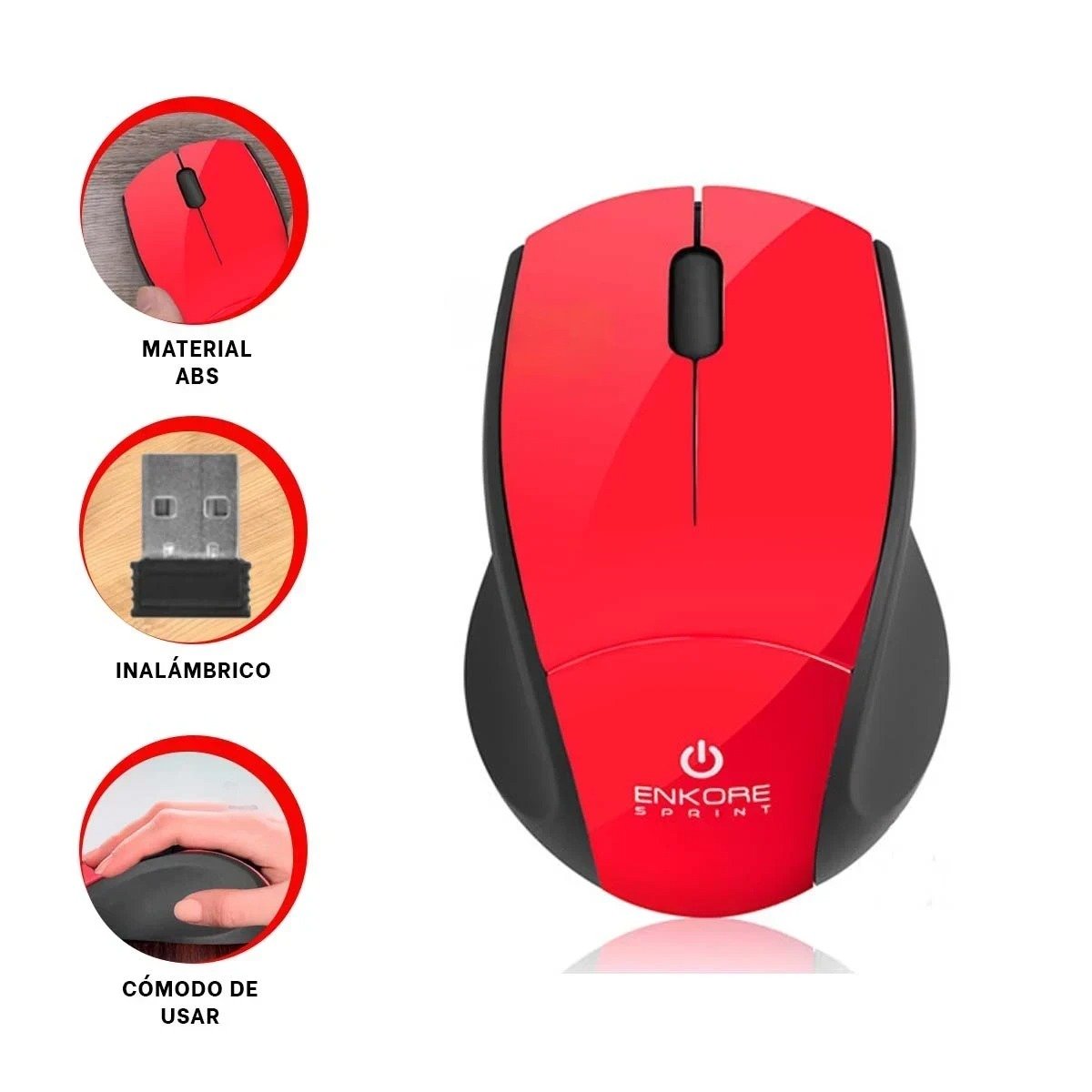 PACK6 CONTROLADOR PORTATIL SPRINT ROJO DISEÑO ERGONOMICO Y+REGALO STICKER - 2