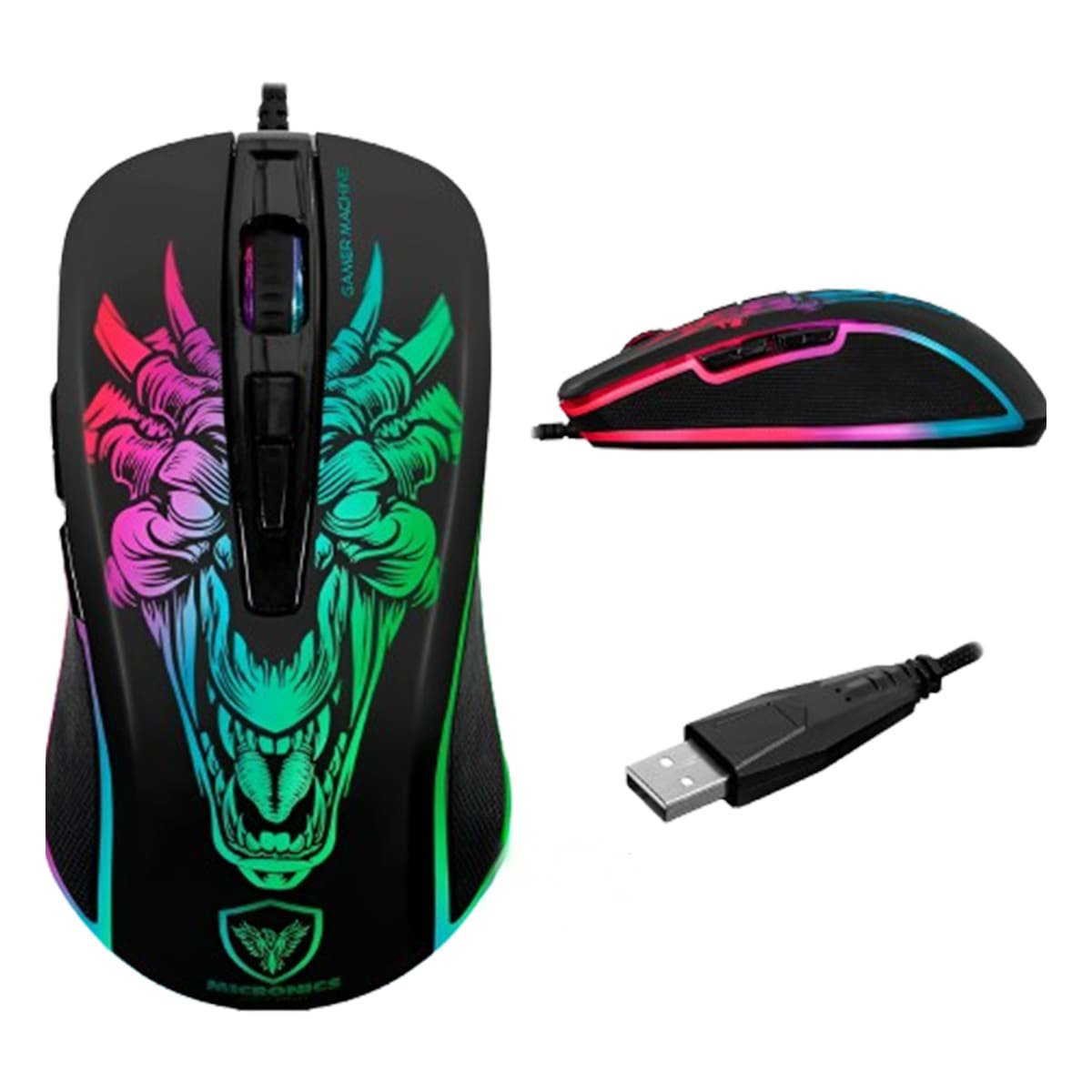 PACK6 PERIFERICO GAMER INFERNO NEGRO PARA TORNEOS CON ALTA VELOCIDAD Y CALIDAD Y+REGALO STICKER - 2